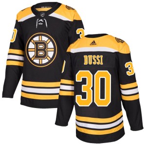 Men's Boston Bruins Brandon Bussi Adidas Authentic Home Jersey - Black