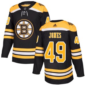 Men's Boston Bruins Max Jones Adidas Authentic Home Jersey - Black