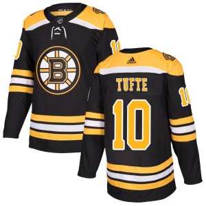 Men's Boston Bruins Riley Tufte Adidas Authentic Home Jersey - Black