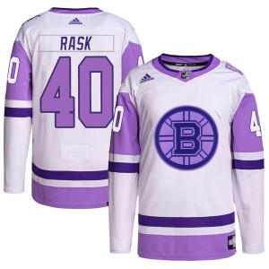 Men's Boston Bruins Tuukka Rask Adidas Authentic Hockey Fights Cancer Primegreen Jersey - White/Purple