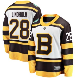 Youth Boston Bruins Elias Lindholm Fanatics Branded 2019 Winter Classic Breakaway Jersey - White