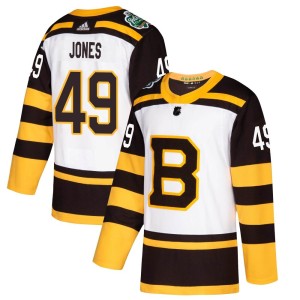 Men's Boston Bruins Max Jones Adidas Authentic 2019 Winter Classic Jersey - White