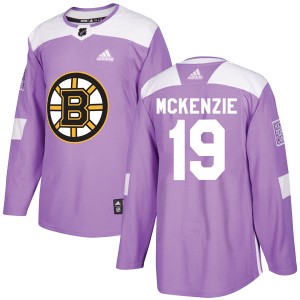 Youth Boston Bruins Johnny Mckenzie Adidas Authentic Fights Cancer Practice Jersey - Purple