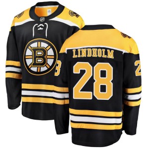 Men's Boston Bruins Elias Lindholm Fanatics Branded Breakaway Home Jersey - Black