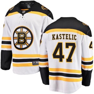 Youth Boston Bruins Mark Kastelic Fanatics Branded Breakaway Away Jersey - White