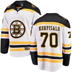 Youth Boston Bruins Joonas Korpisalo Fanatics Branded Breakaway Away Jersey - White