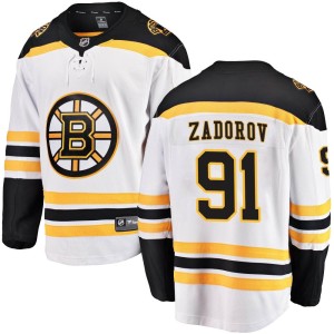 Youth Boston Bruins Nikita Zadorov Fanatics Branded Breakaway Away Jersey - White