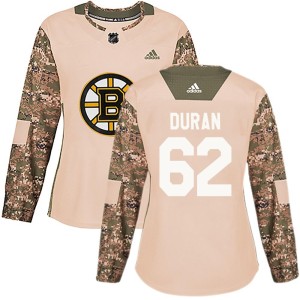 Women's Boston Bruins Riley Duran Adidas Authentic Veterans Day Practice Jersey - Camo