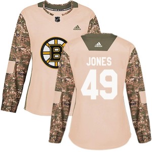 Women's Boston Bruins Max Jones Adidas Authentic Veterans Day Practice Jersey - Camo