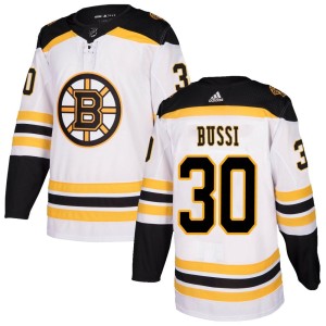 Youth Boston Bruins Brandon Bussi Adidas Authentic Away Jersey - White