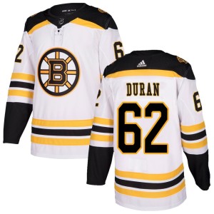 Youth Boston Bruins Riley Duran Adidas Authentic Away Jersey - White