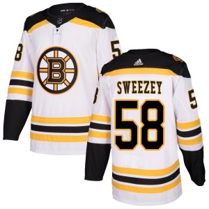 Men's Boston Bruins Billy Sweezey Adidas Authentic Away Jersey - White