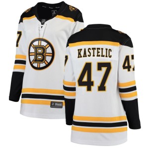 Women's Boston Bruins Mark Kastelic Fanatics Branded Breakaway Away Jersey - White