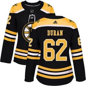 Women's Boston Bruins Riley Duran Adidas Authentic Home Jersey - Black