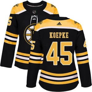 Women's Boston Bruins Cole Koepke Adidas Authentic Home Jersey - Black