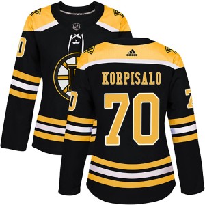 Women's Boston Bruins Joonas Korpisalo Adidas Authentic Home Jersey - Black