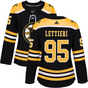 Women's Boston Bruins Vinni Lettieri Adidas Authentic Home Jersey - Black