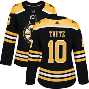 Women's Boston Bruins Riley Tufte Adidas Authentic Home Jersey - Black