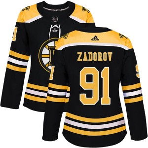 Women's Boston Bruins Nikita Zadorov Adidas Authentic Home Jersey - Black