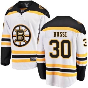 Men's Boston Bruins Brandon Bussi Fanatics Branded Breakaway Away Jersey - White