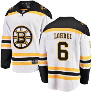 Men's Boston Bruins Mason Lohrei Fanatics Branded Breakaway Away Jersey - White